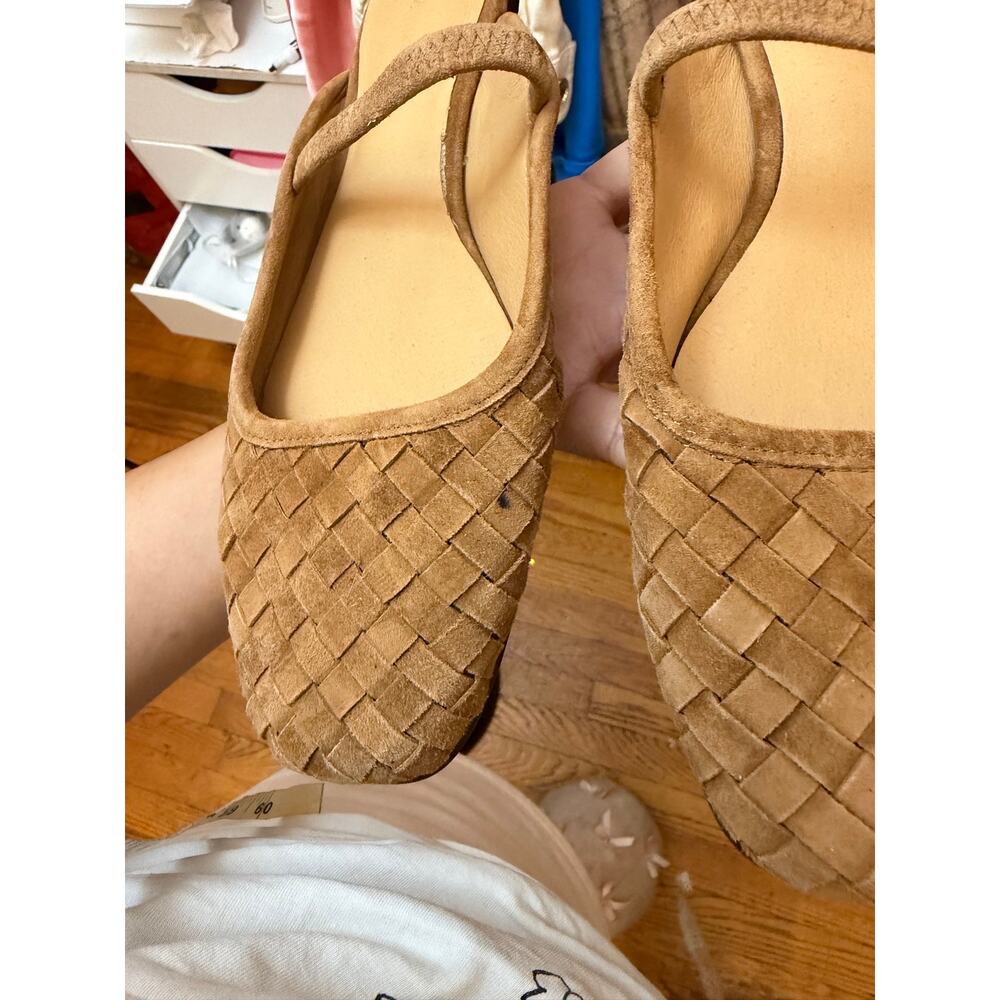 Madewell The Greta Ballet Flat Mule Woven Suede Size 6.5 NV547 Tan Earthy Boho - Picture 5 of 8